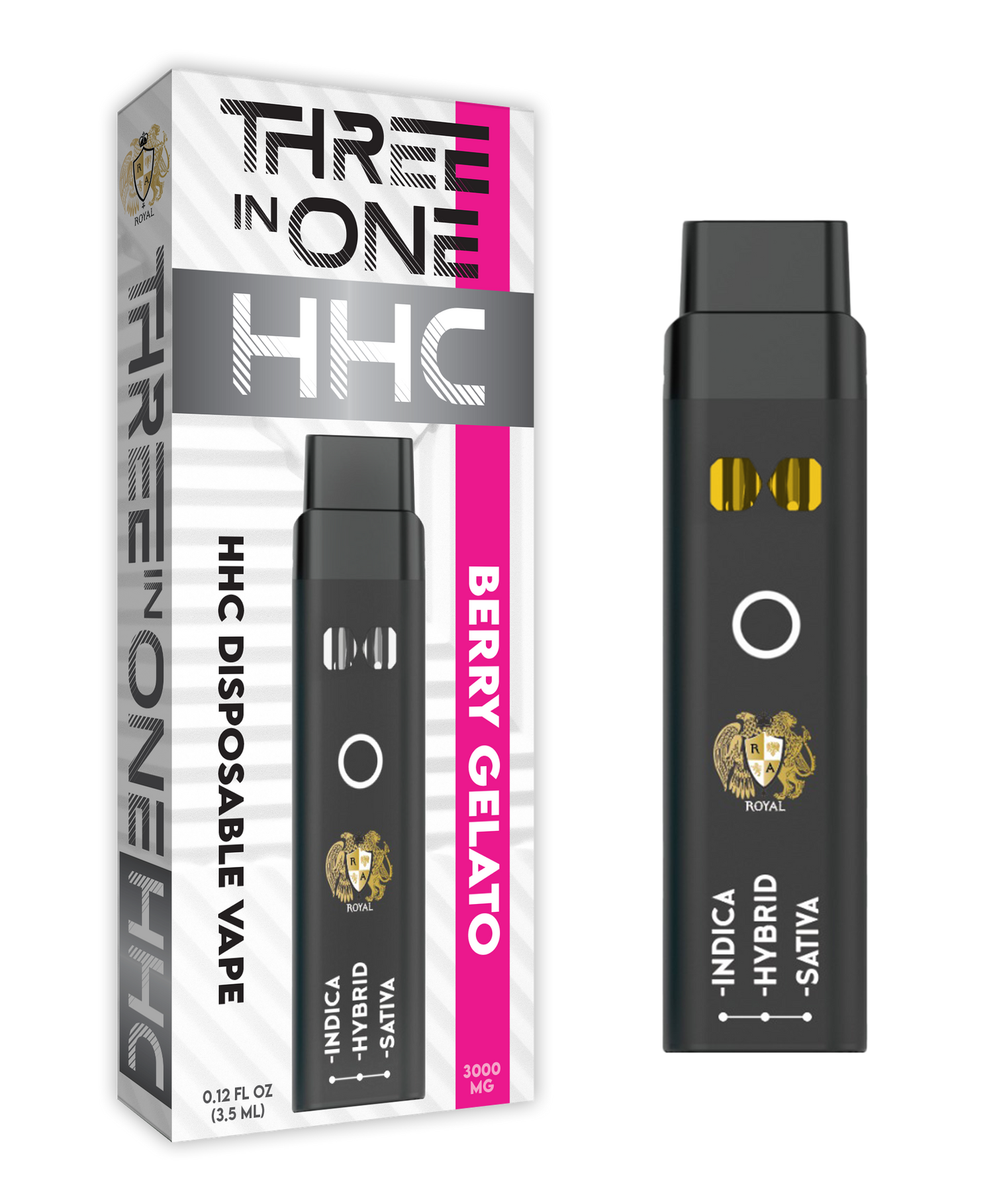 R.A. Royal HHC 3-in-1 Disposable Vape Berry Gelato (3000MG) RA Royal R.A. Royal HHC 3-in-1 Disposable Vape Berry Gelato (3000MG) RA Royal