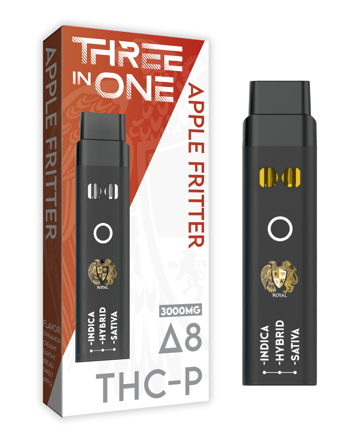 Delta 8 + THC-P Three-In-One Disposable Vape: Apple Fritter (3000MG)
