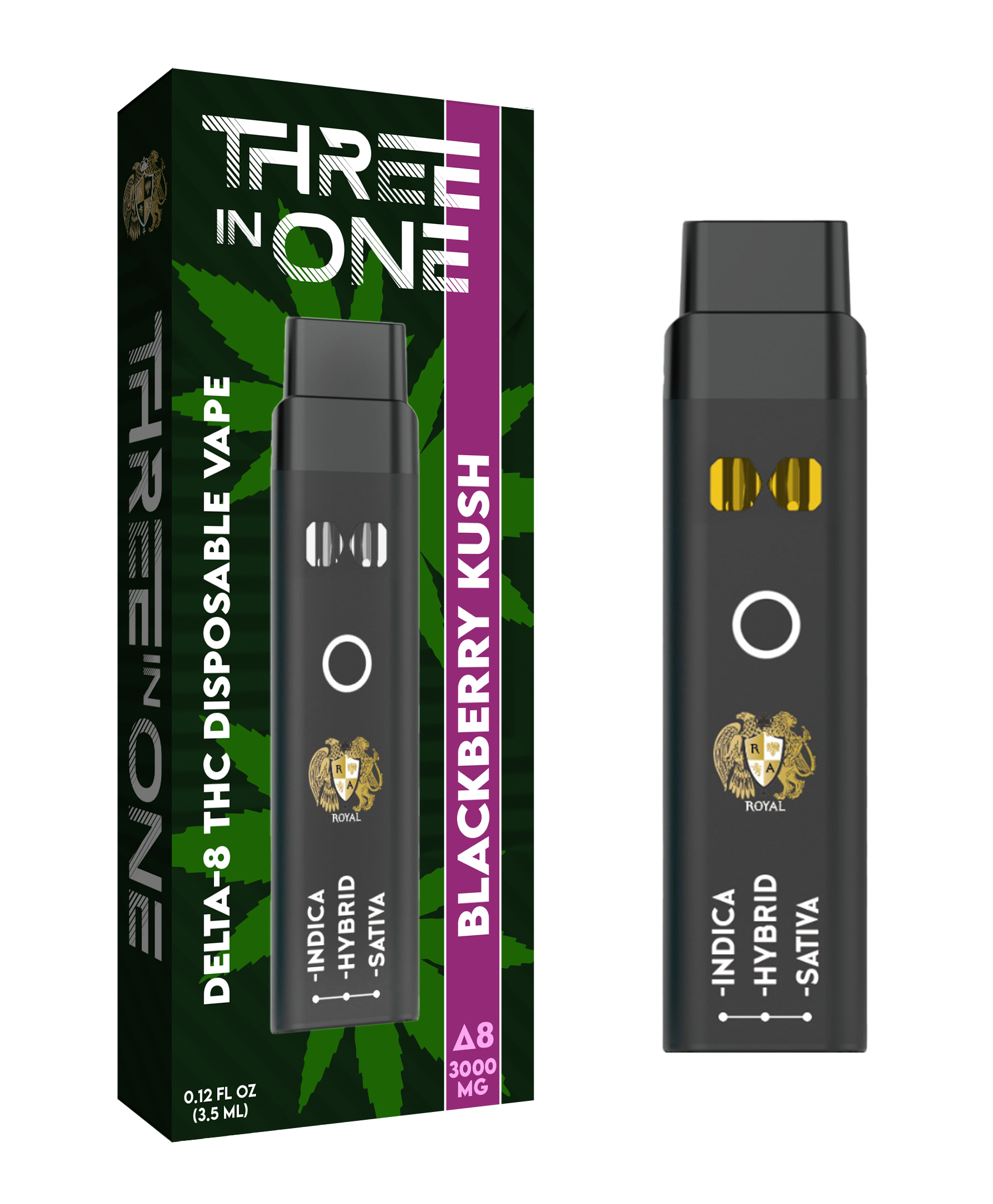 R.A. Royal Delta-8 3-in-1 Blackberry Kush Vape (3000MG) | Indica
