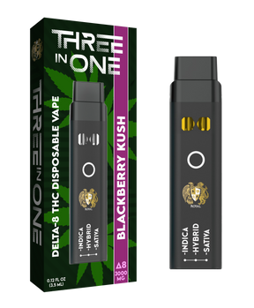 Delta-8 Three-in-One Disposable Vape: Blackberry Kush (3000 MG)