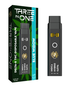 Delta 8 Three-in-One Disposable Vape: Blue Widow (3000 MG)