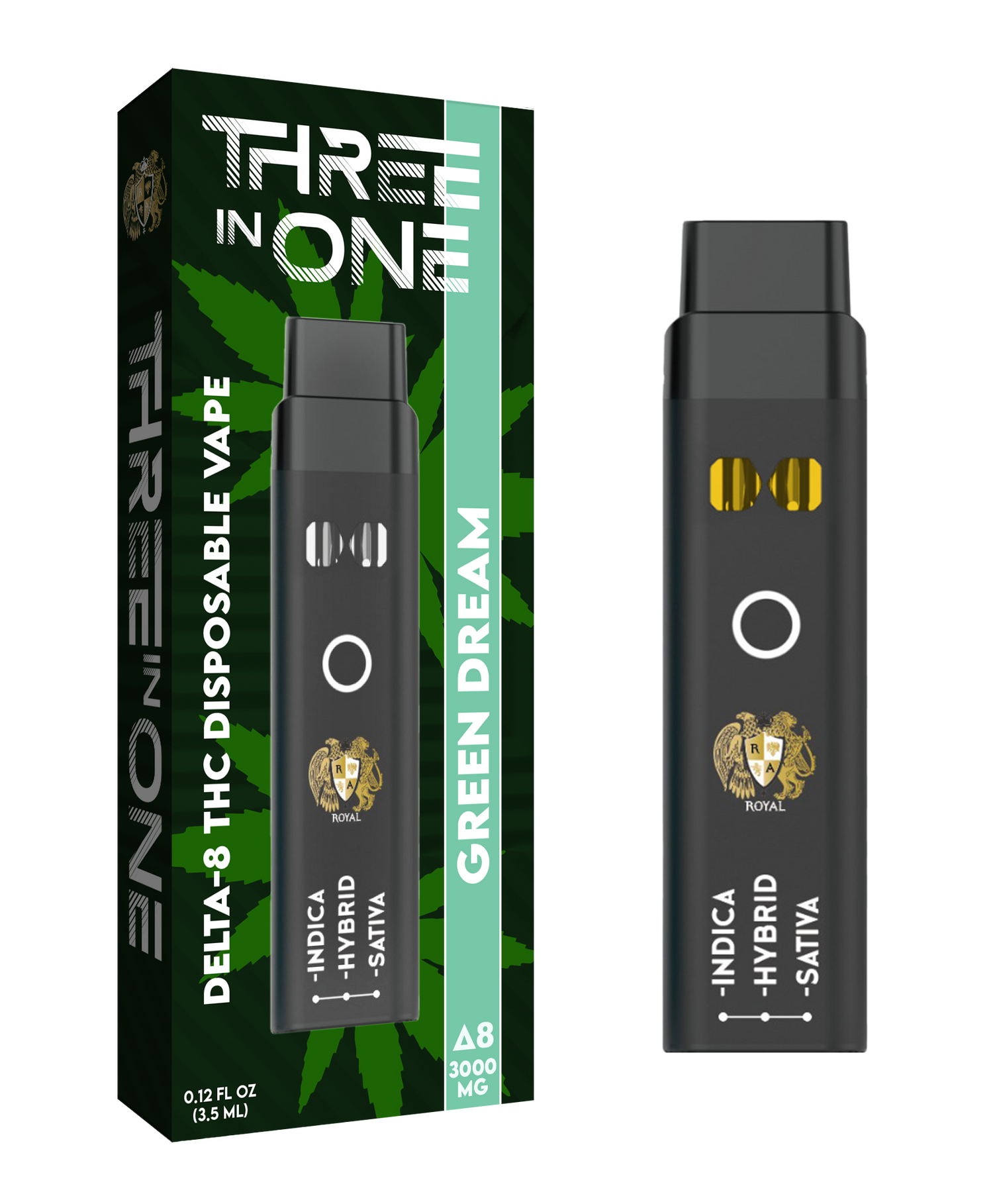 delta 8 sativa disposable vape R.A. Royal Delta-8 Vape – 3-in-1 Green Dream (3000MG)
