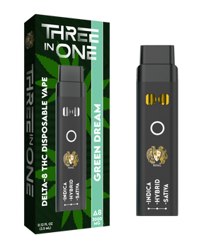 Delta-8 Three-in-One Disposable Vape: Green Dream (3000 MG)