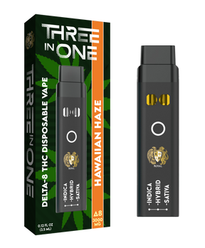 Delta-8 Three-in-One Disposable Vape: Hawaiian Haze (3000 MG)