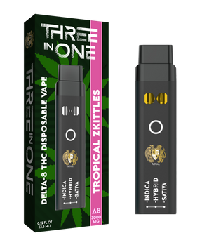 Delta-8 Three-in-One Disposable Vape: Tropical Zkittles (3000 MG)